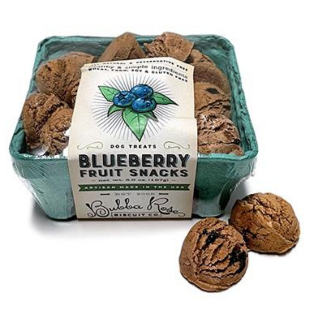 a package of blueberry dog cookies freshly baked 
