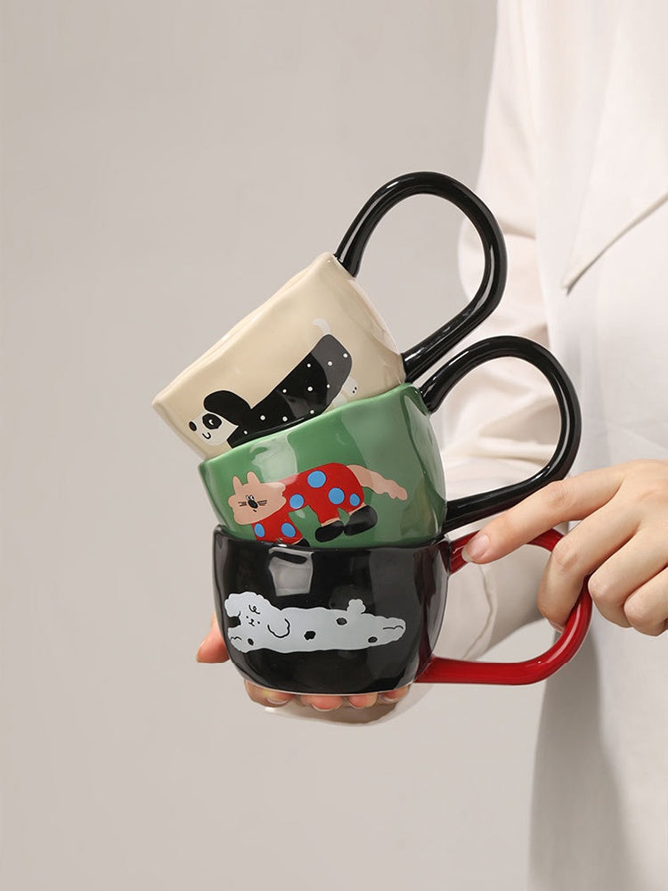 Adorable Oatmeal and Dogs Mug: Cozy Up with Your Canine Companion