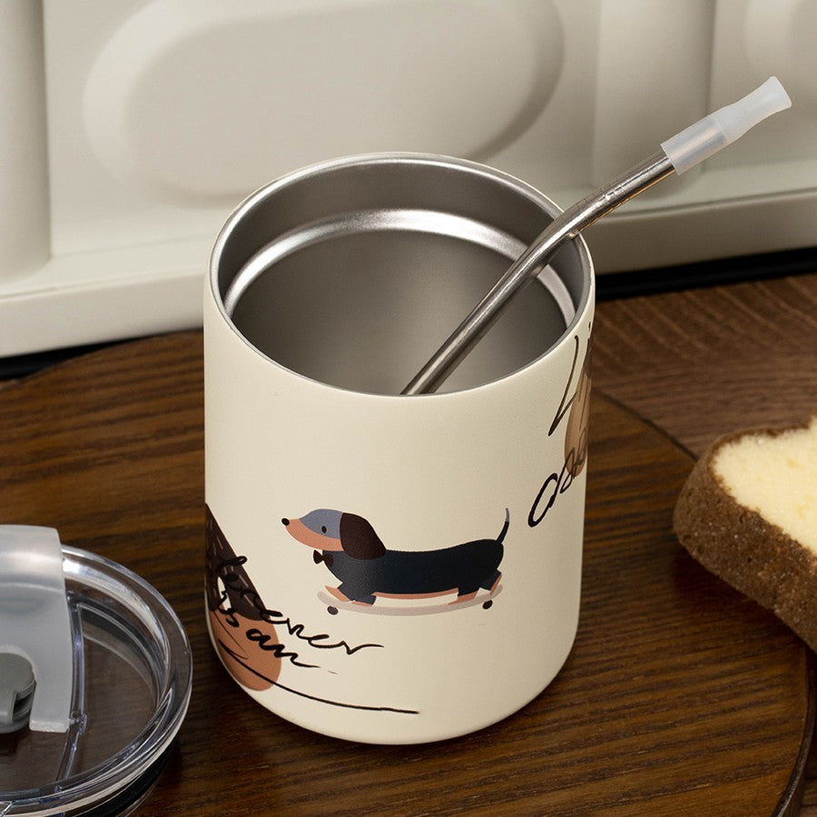 Charming Dachshund Coffee Mug: Perfect for Travel and Outdoor Use