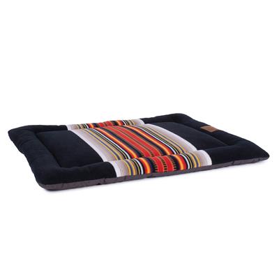 Black and stripe coloured dog bed