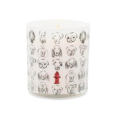 Rain scented dog jar candle with fire hydrant