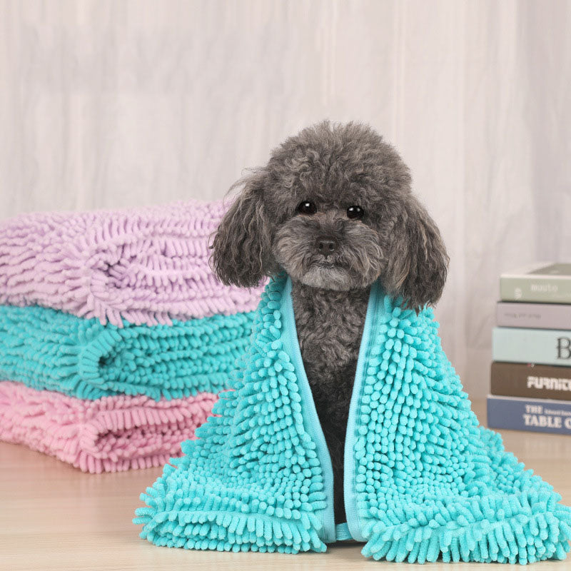 Keep Your Pet Dry: Household Simple Chenille Pet Absorbent Towel