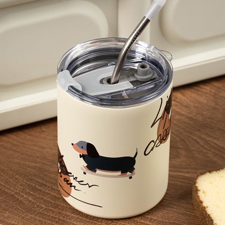 On the Go Weiner Dog Coffee Mug: Retro Style for Your Commute