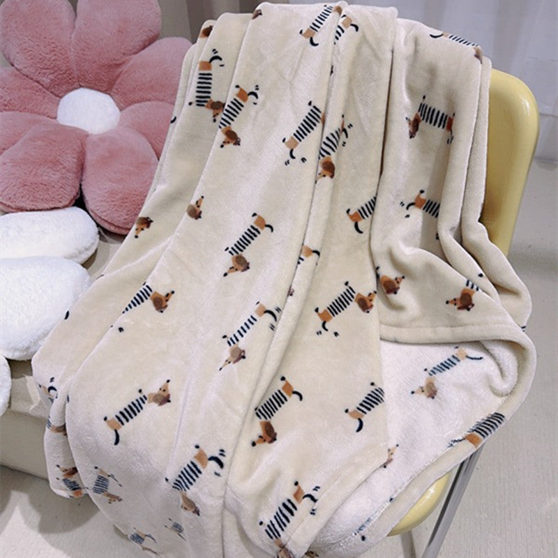 Sausage Dog Printed Flannel Blanket - Dog Blanket - Cuddle Finds