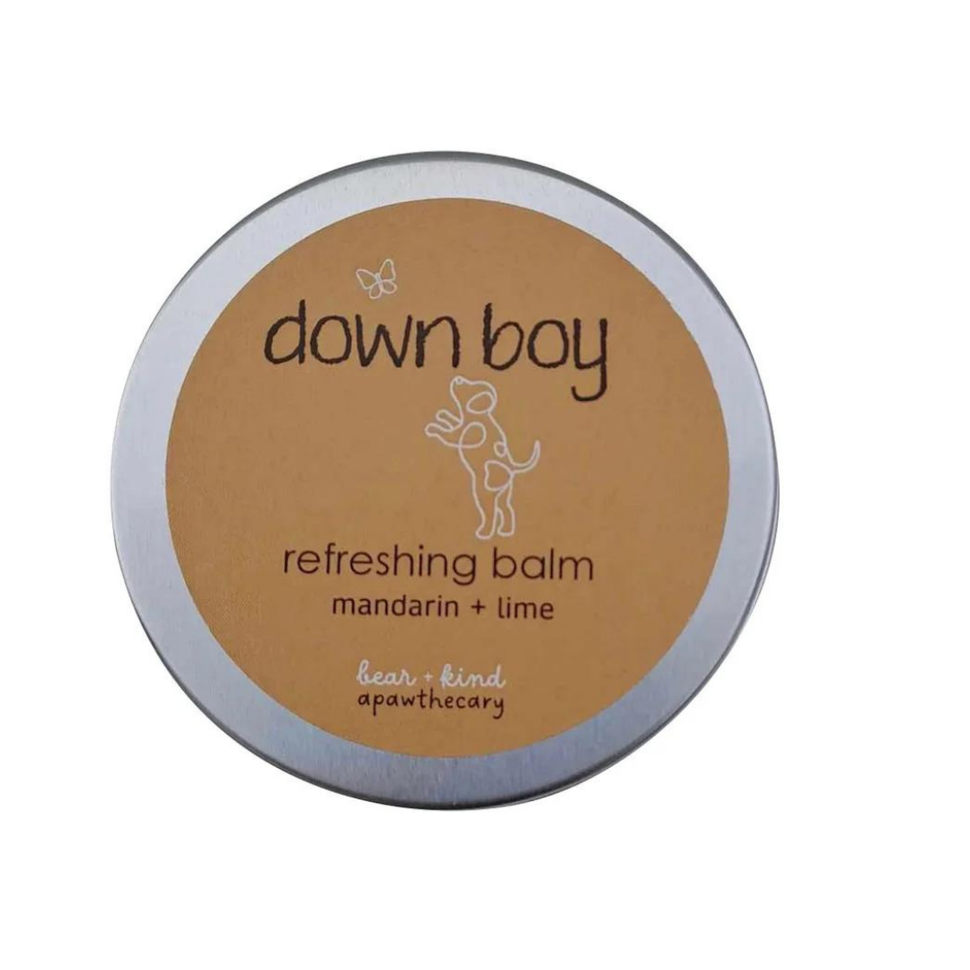 Down Boy refreshing balm with mandarin and lime for dogs.