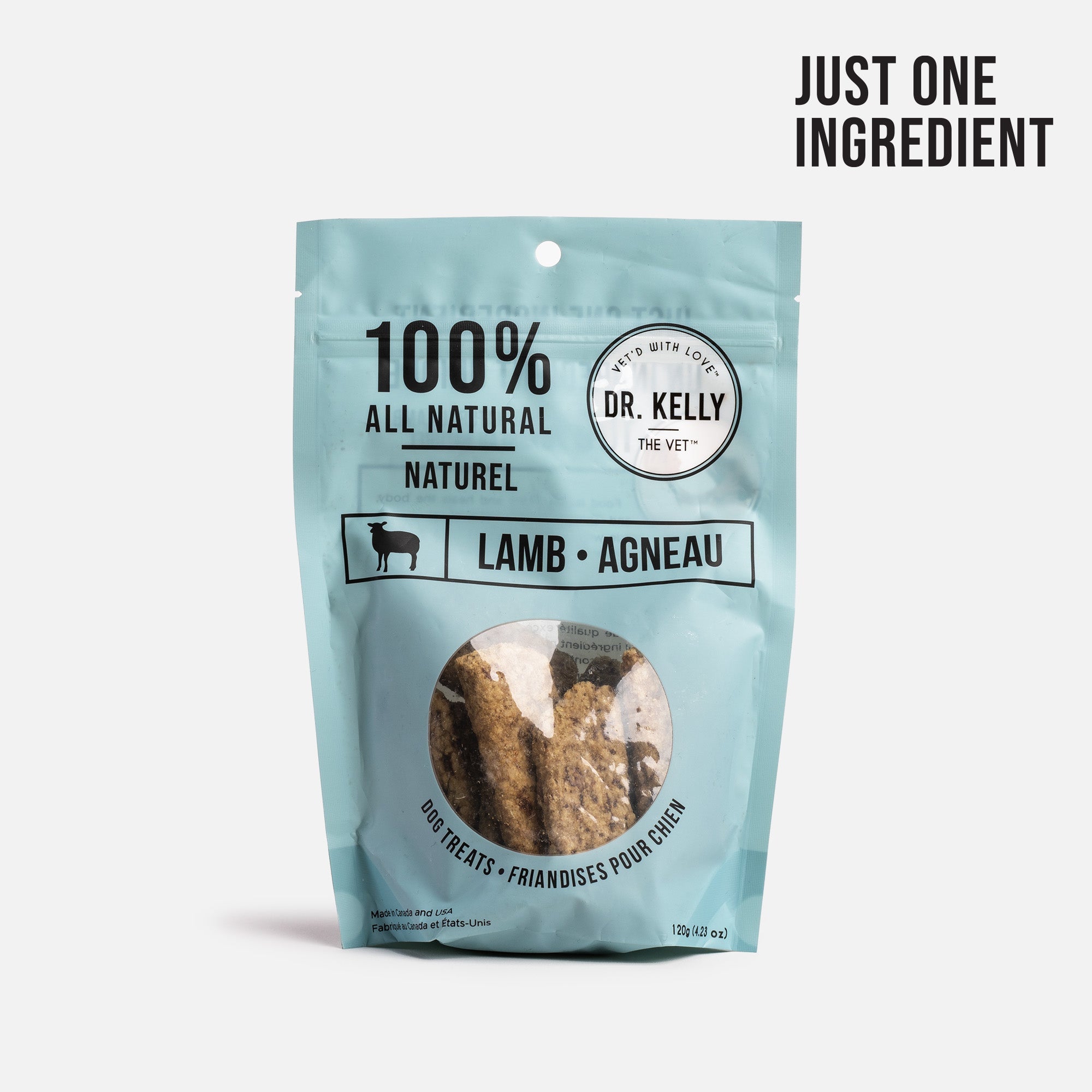 Dr. Kelly The Vet 100% Natural Dog Treats Lamb - Wholesome lamb dog treats for your furry friend's delight.