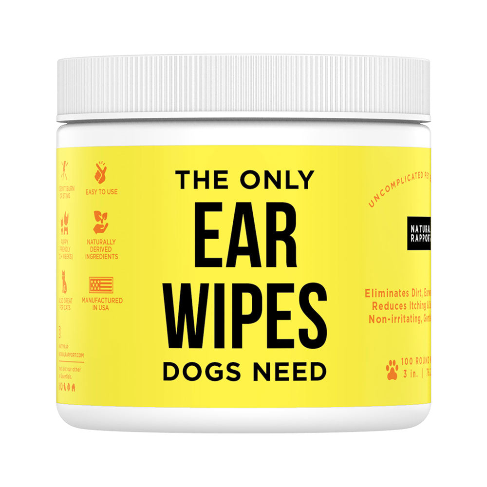 Dog Ear Wipes 100 Count Jar Front View