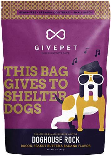 GivePet Dog Doghouse Rock 11oz - Bacon, Peanut Butter, and Banana Flavor Dog Treats