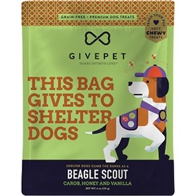 GivePet Dog Grain-Free Beagle Scout 6oz - Healthy and Delicious Treats for Your Pup, Helping Shelter Dogs Too!