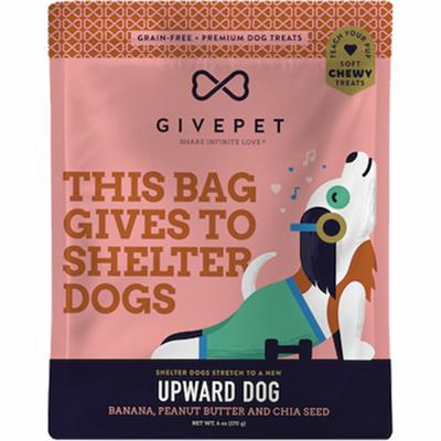 GivePet Dog Grain-Free Upward Dog 6oz - Banana, Peanut Butter, and Chia Seed Flavor Dog Treats