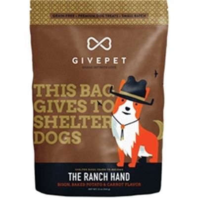 GivePet Dog The Ranch Hand 11oz - Fresh Bison Flavor Dog Treats