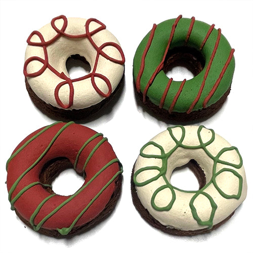 Individually Wrapped Holiday Dog Donuts - Healthy and Gluten-Free Dog Treats