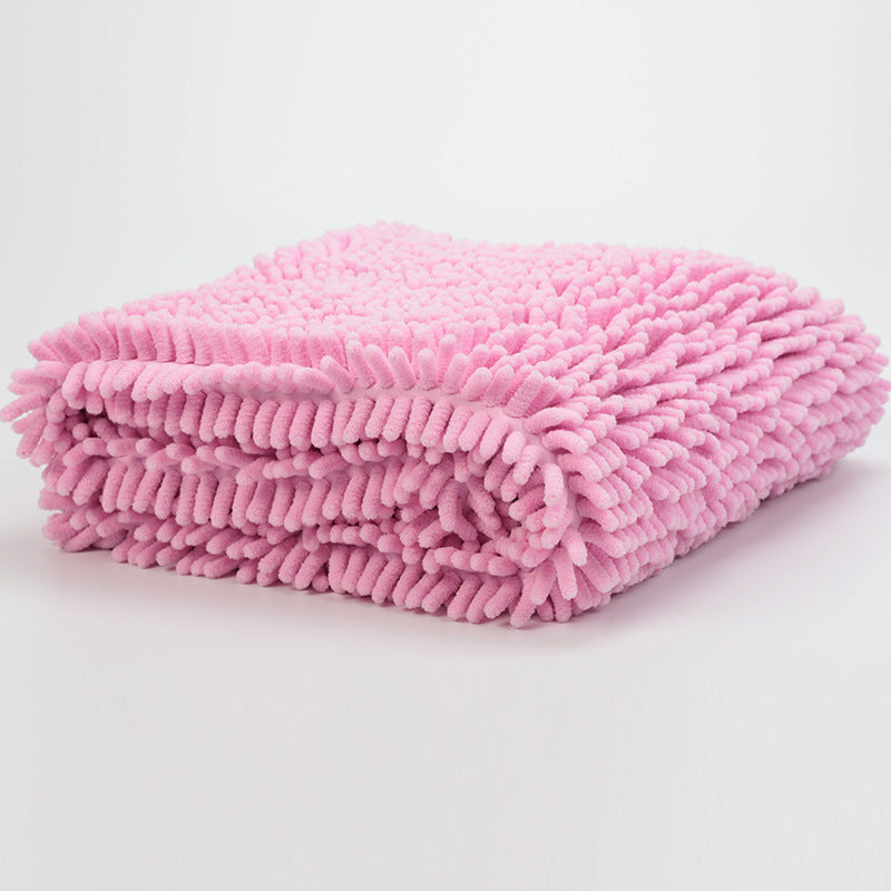 Essential Pet Grooming Tool: Household Simple Chenille Absorbent Towel