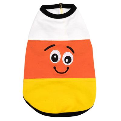 Candy Corn Dog Tee - Soft and Stretchy Halloween Shirt for Dogs