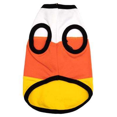 Adorable Candy Corn Dog Tee with High-Cut Belly for Comfort