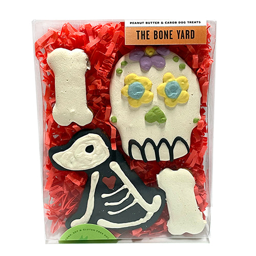 Spooky Halloween Skull Dog Treat Box - All-Natural Peanut Butter and Carob Treats