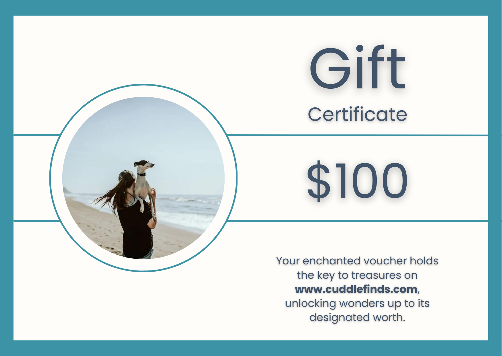 Gift card worth $100 for CuddleFinds.com - Spoil your furry friend today!