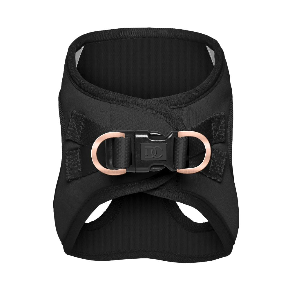 Breathable and Comfortable Matte Black Step-In Harness for Dogs by Doodle Couture