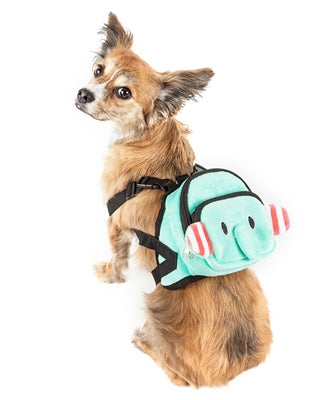 Blue Dog Harness Backpack with Dual-Pocket Compartments