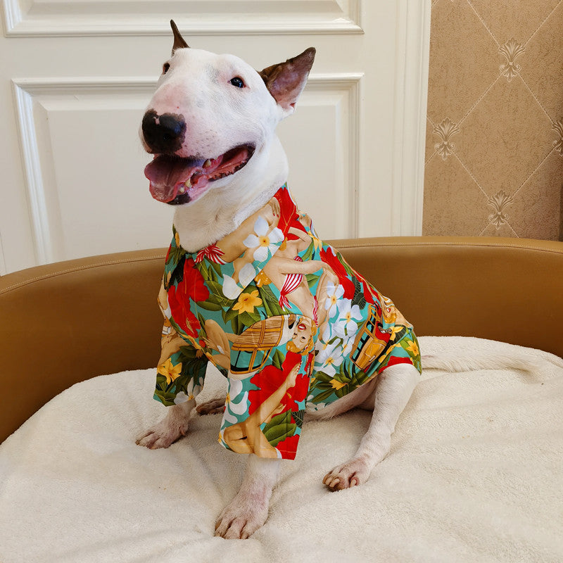 Island Chic Canine Couture: Fashion Hawaiian Beauty Pattern Dog Shirt